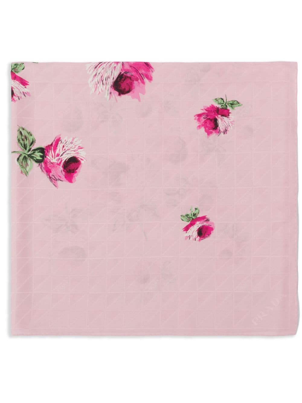 Prada crepe-de-chine jacquard scarf - Pink von Prada