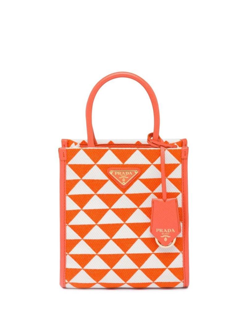 Prada Symbole embroidered mini bag - Orange von Prada