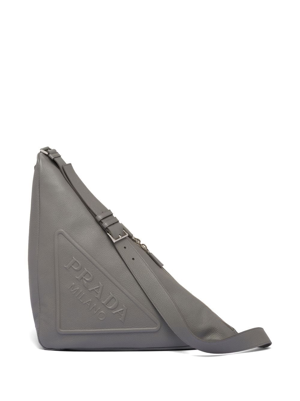 Prada Triangle leather messenger bag - Grey von Prada