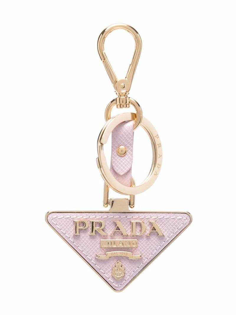 Prada Triangle logo-plaque keyring - Pink von Prada