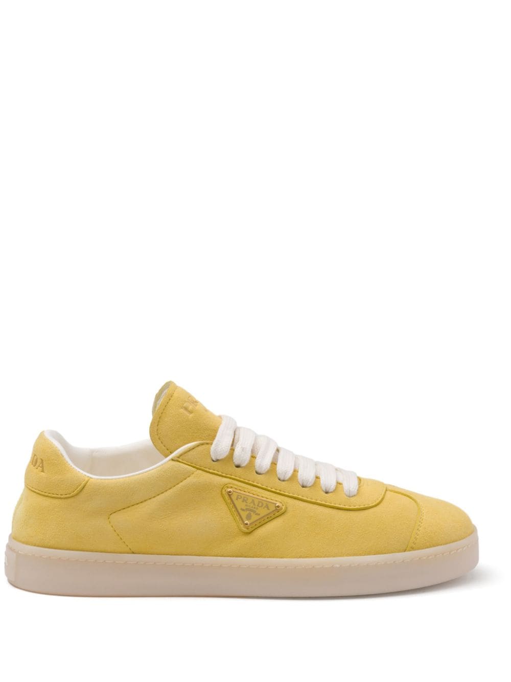 Prada Triangle-logo suede sneakers - Yellow von Prada