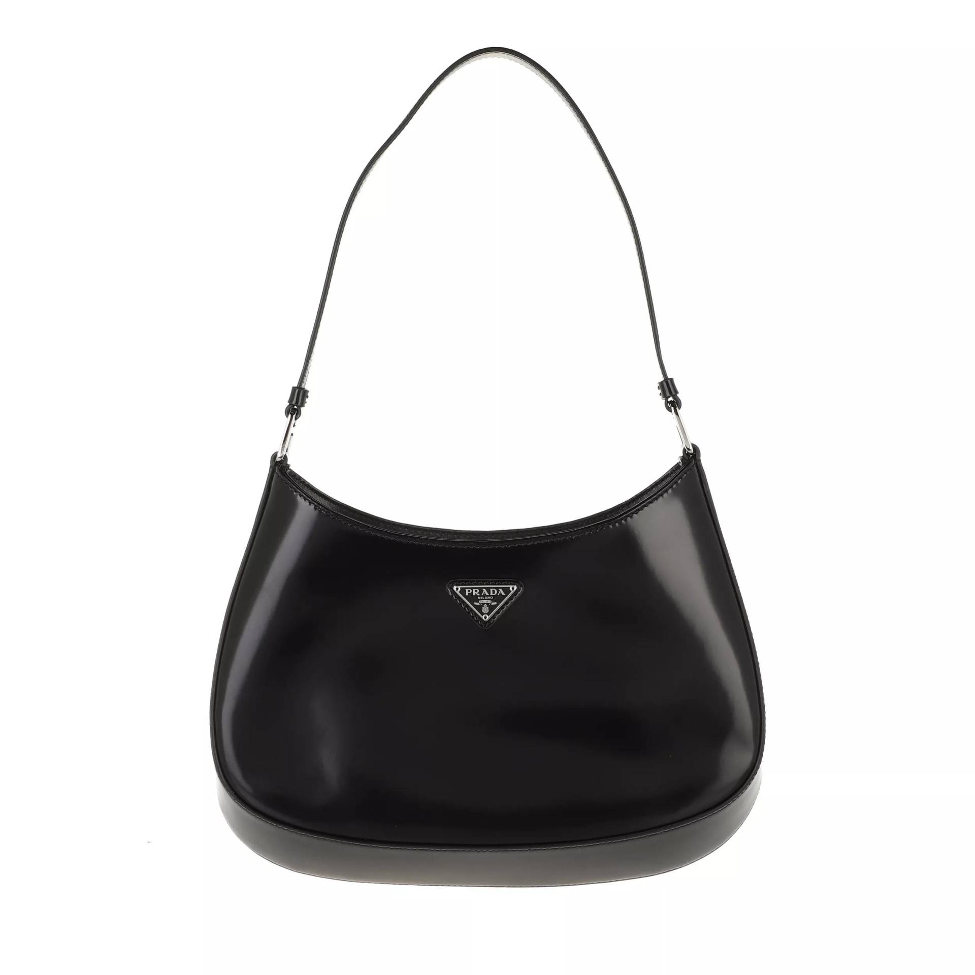 Prada Umhängetasche - Cleo Medium Open Hobo With Automatic And Thin Shou - Gr. unisize - in Schwarz - für Damen von Prada