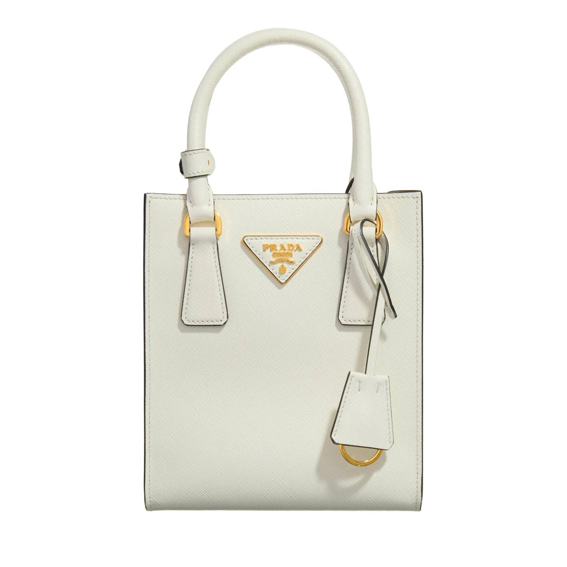 Prada Schultertasche - Mini Tote Double Handle And Strap - Gr. unisize - in Creme - für Damen von Prada