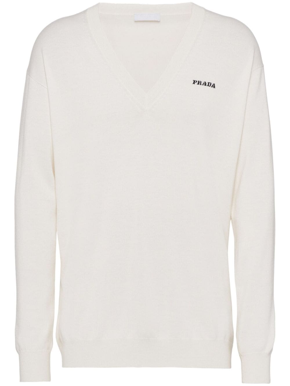 Prada V-neck cashmere jumper - White von Prada