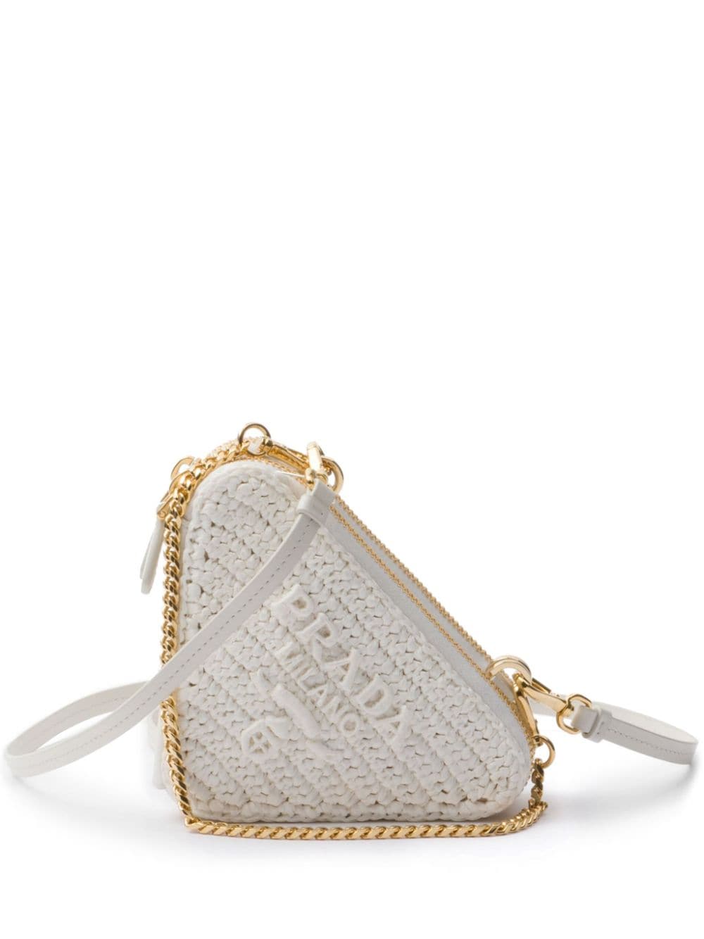 Prada Woven fabric mini-pouch - White von Prada