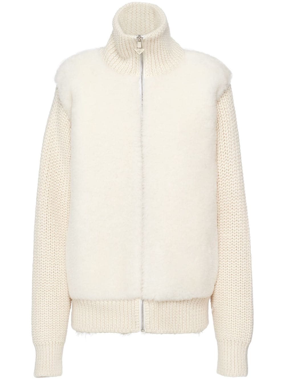 Prada alpaca zip-up cardigan - Neutrals von Prada