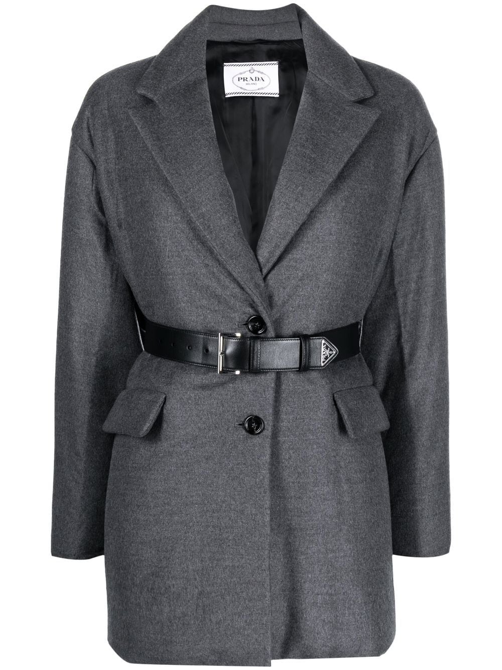 Prada belted single-breasted blazer - Grey von Prada