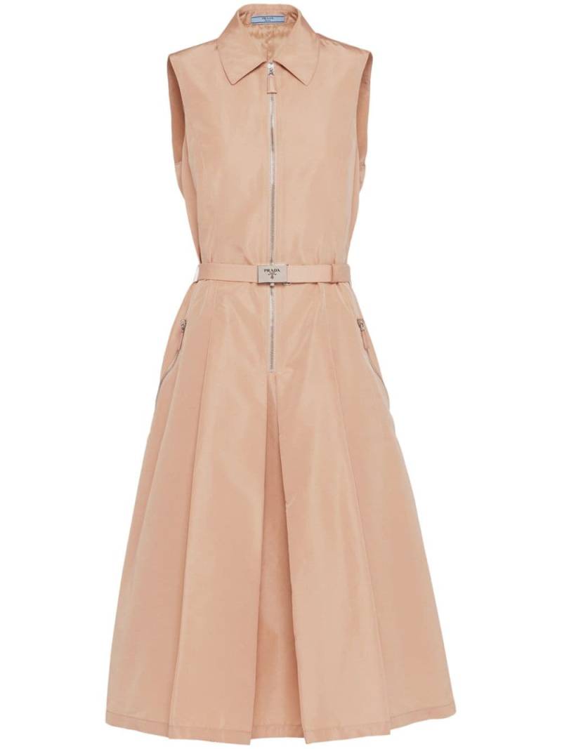 Prada belted-waist midi dress - Pink von Prada