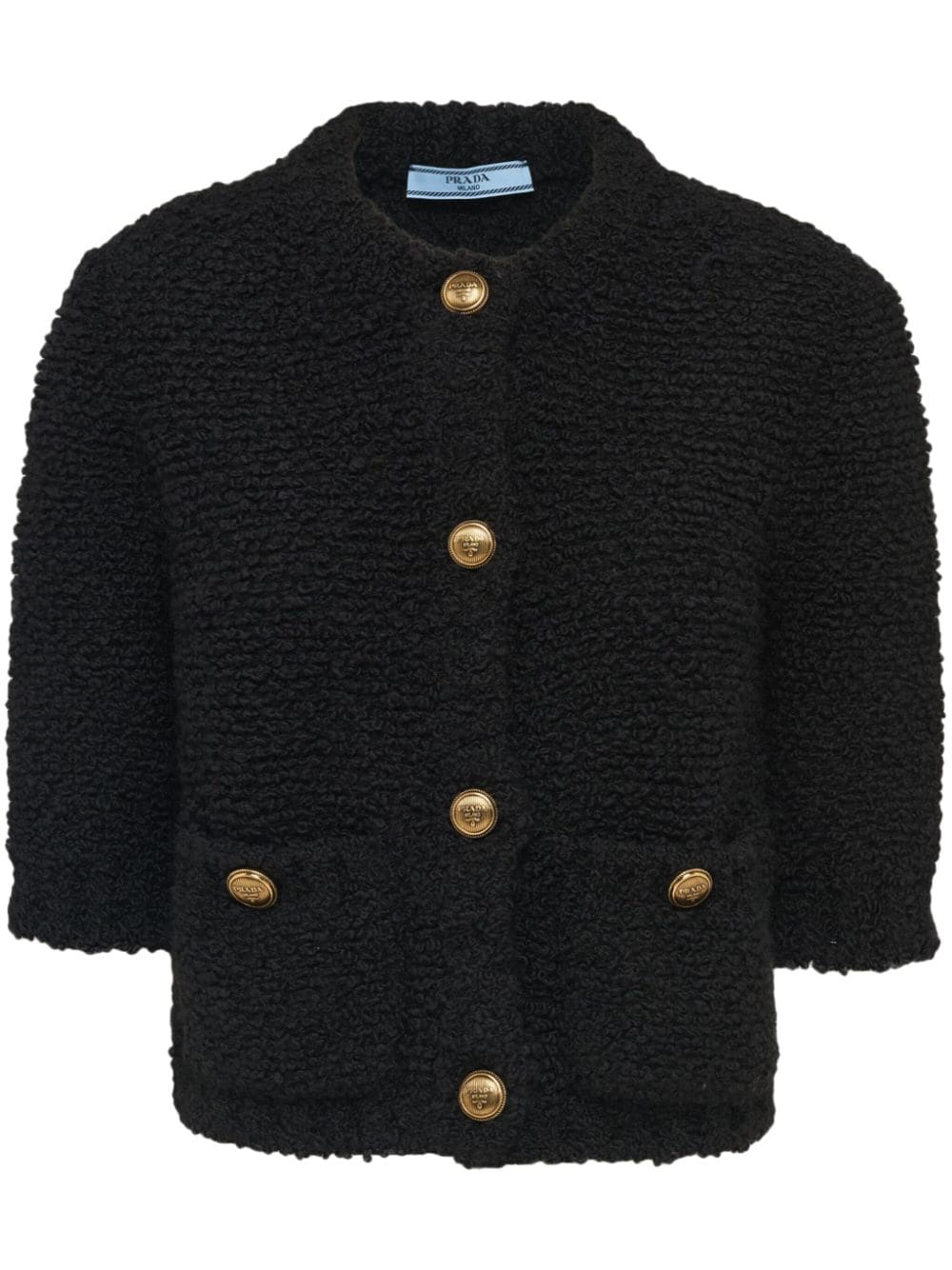 Prada bouclé cropped cardigan - Black von Prada