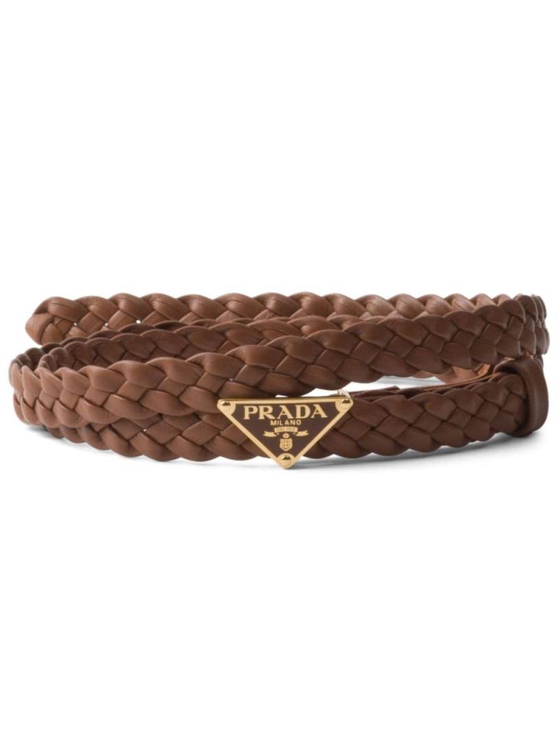 Prada braided leather belt - Brown von Prada