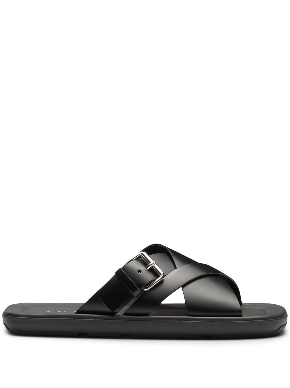 Prada brushed double crisscross sandals - Black von Prada