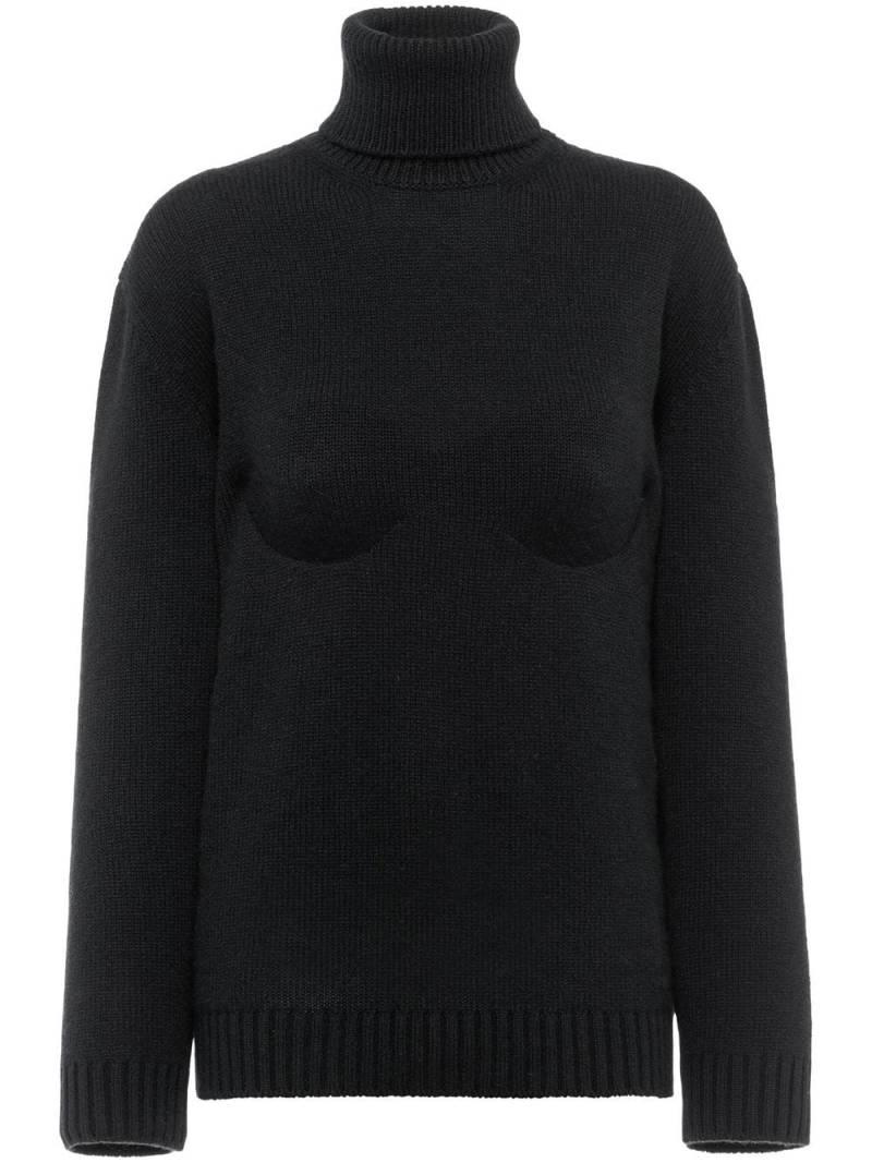 Prada bustier structure turtleneck jumper - Black von Prada