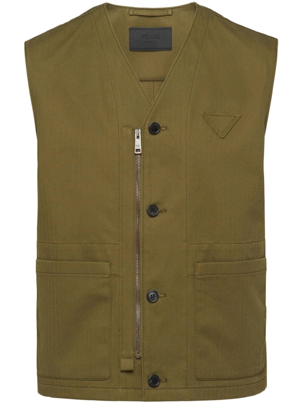 Prada button-front cotton vest - Green von Prada