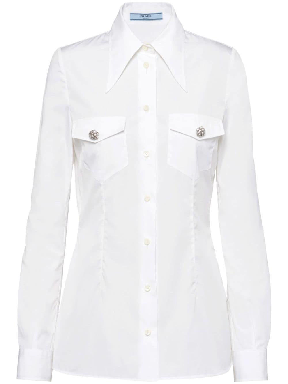 Prada jewel-buttons poplin shirt - White von Prada