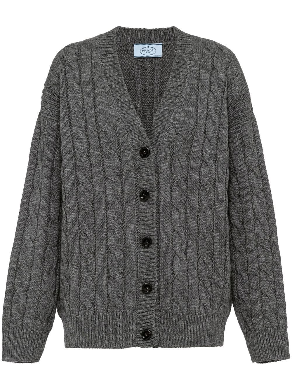 Prada cable-knit cashmere cardigan - Grey von Prada