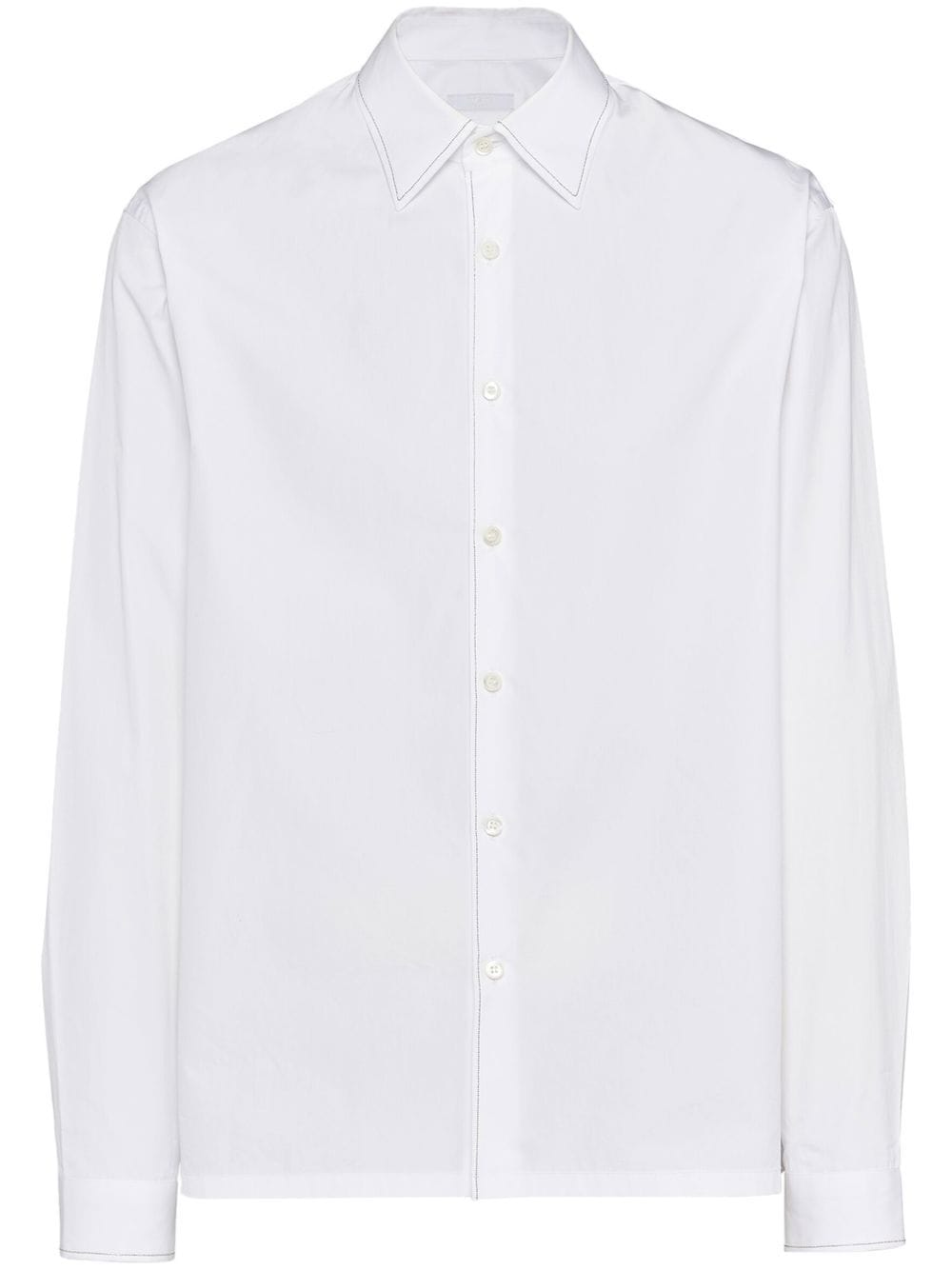 Prada triangle-logo cotton shirt - White von Prada