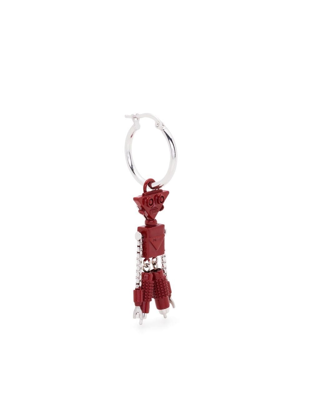 Prada charm-detailed hoop earring - Red von Prada