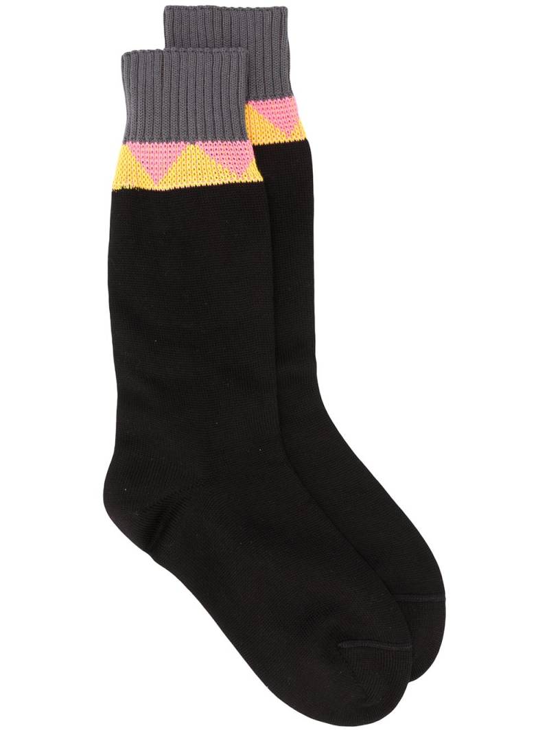 Prada chevron stripe ankle socks - Black von Prada