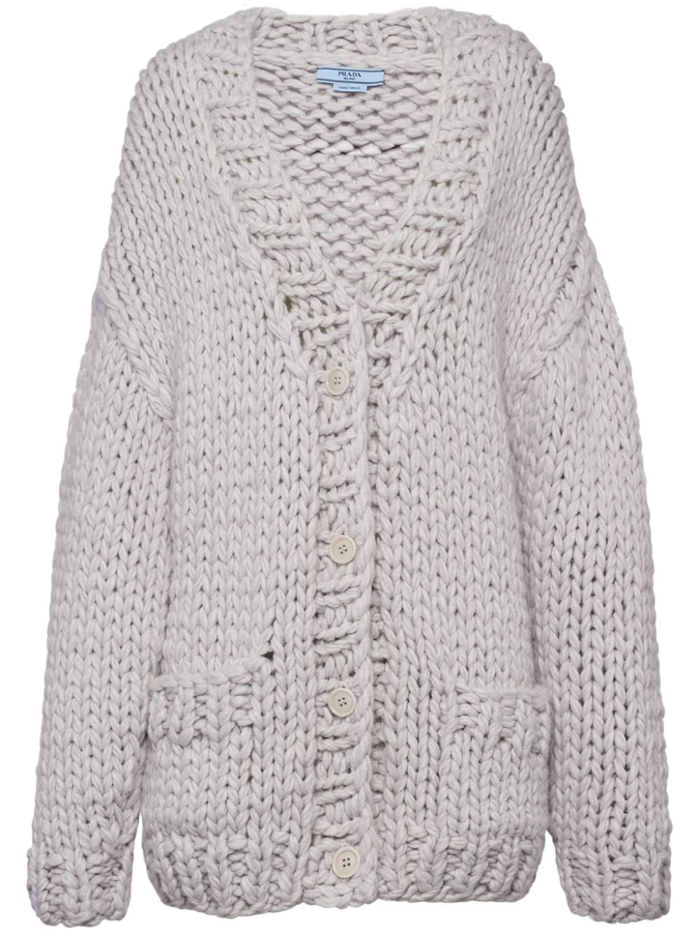 Prada chunky-knit button-up cardigan - Neutrals von Prada