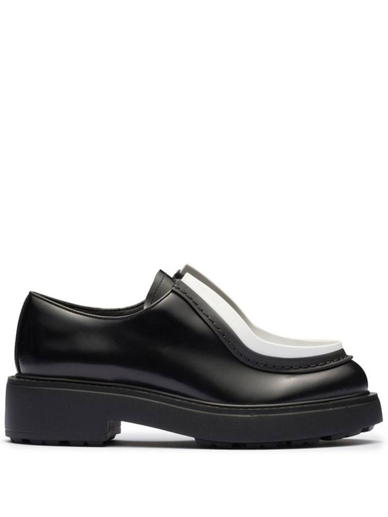 Prada contrast-trim leather lace-up shoes - Black von Prada