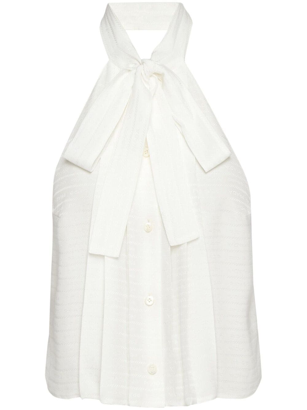 Prada crepe-de-chine tie-neck top - White von Prada