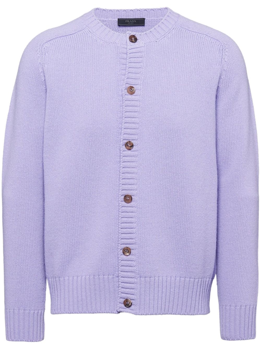 Prada crew neck wool-blend cardigan - Purple von Prada