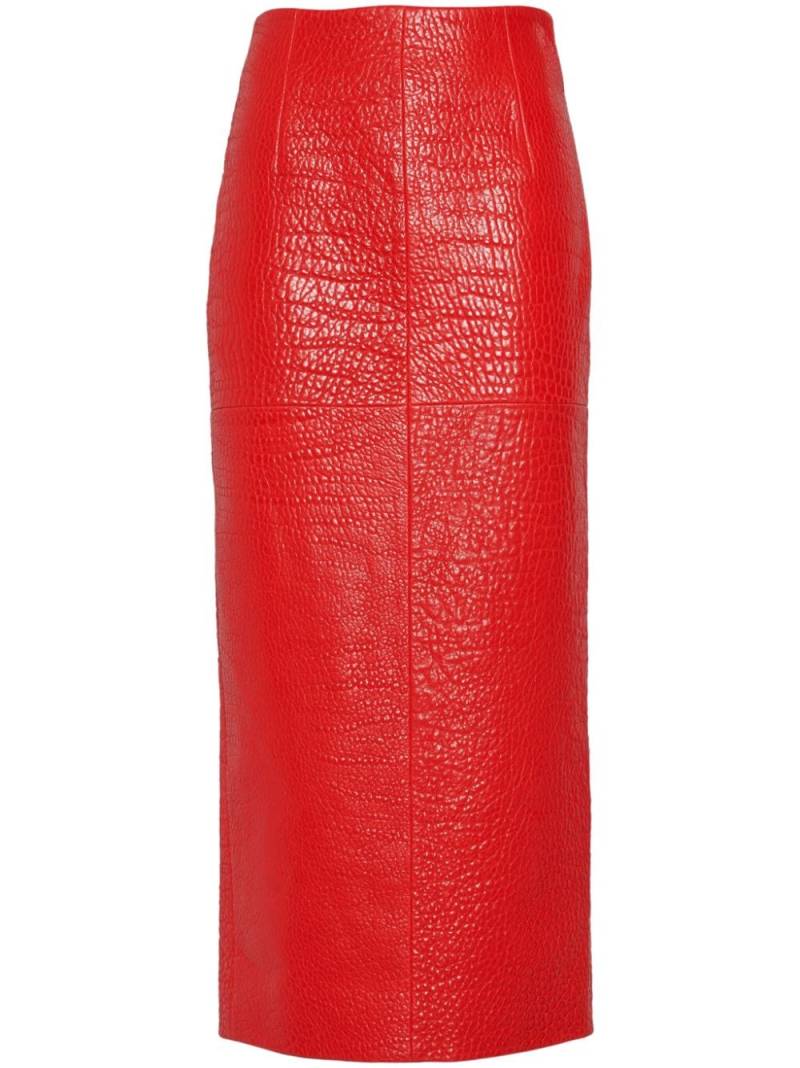 Prada nappa-leather midi skirt - Red von Prada