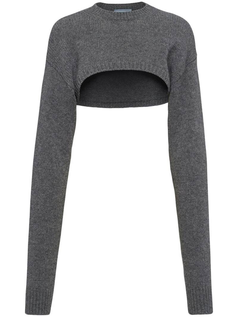 Prada cropped cashmere jumper - Grey von Prada