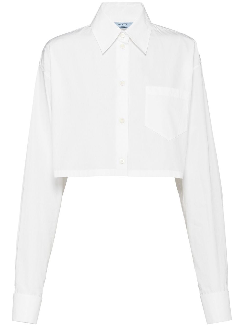 Prada cropped long-sleeved shirt - White von Prada