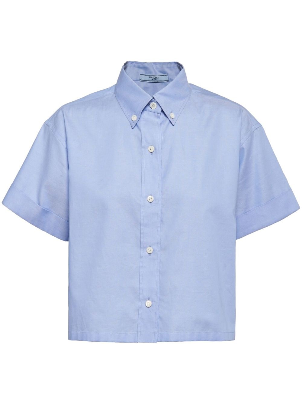 Prada cropped short-sleeved shirt - Blue von Prada