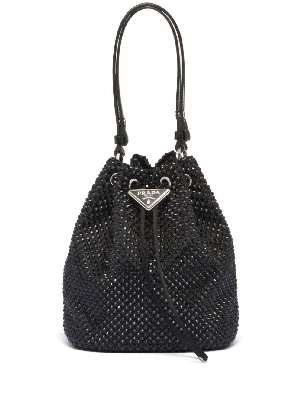 Prada crystal-embellished drawstring mini bag - Black von Prada
