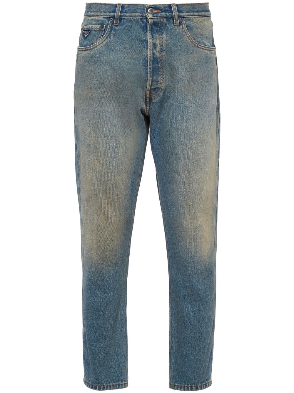 Prada distressed-effect straight-leg jeans - Blue von Prada