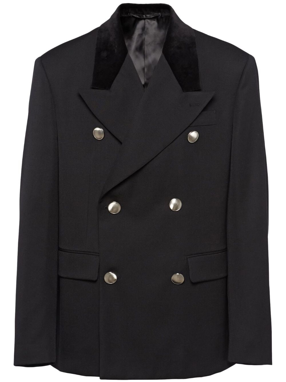 Prada double-breasted wool blazer - Black von Prada