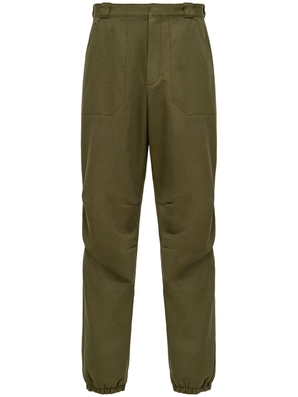 Prada elasticated cuffs straight-legged cotton trousers - Green von Prada