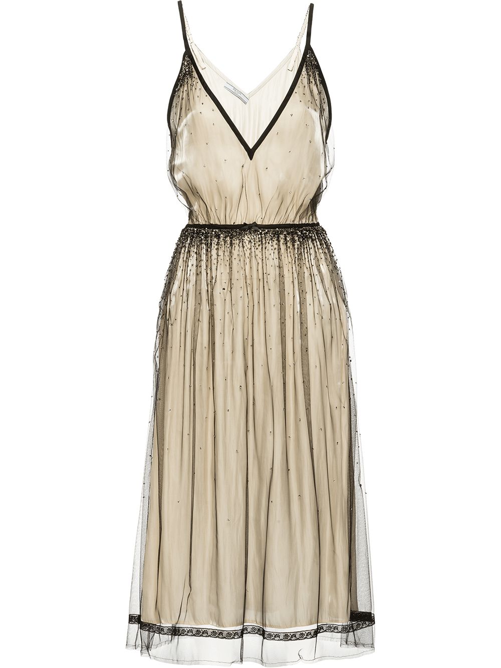 Prada embellished tulle dress - Neutrals von Prada