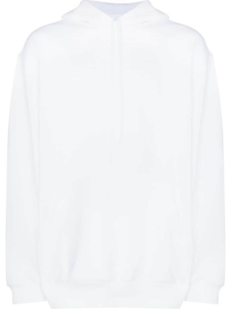 Prada embossed logo relaxed-fit hoodie - White von Prada