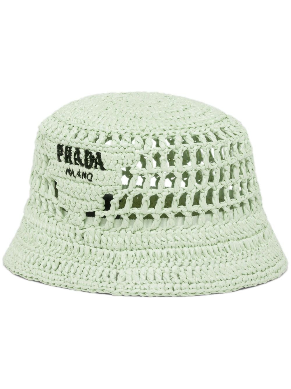 Prada logo-embroidered bucket hat - Green von Prada