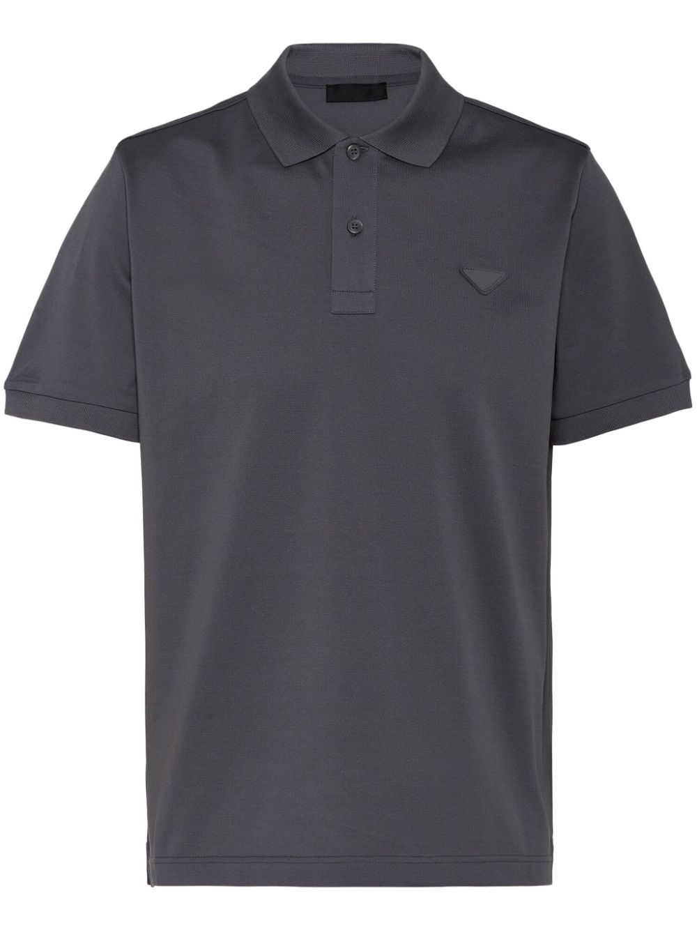 Prada enamel triangle-logo polo shirt - Grey von Prada
