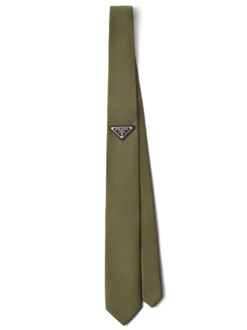 Prada enamle-logo tie - Green von Prada