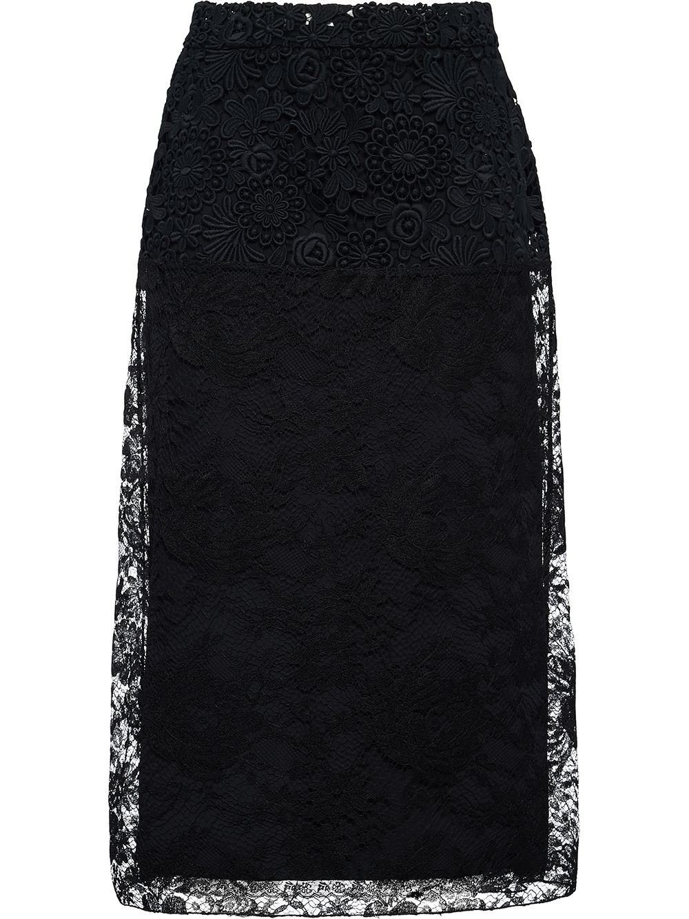 Prada floral-lace midi skirt - Black von Prada