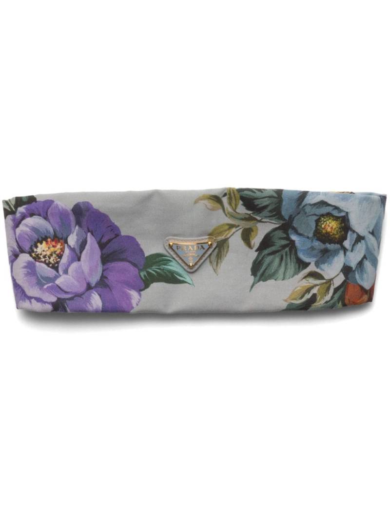 Prada floral-print headband - Grey von Prada