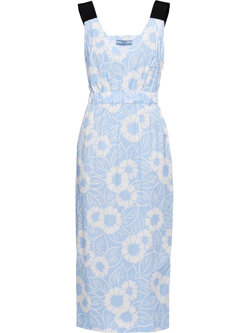 Prada floral-print midi dress - Blue von Prada