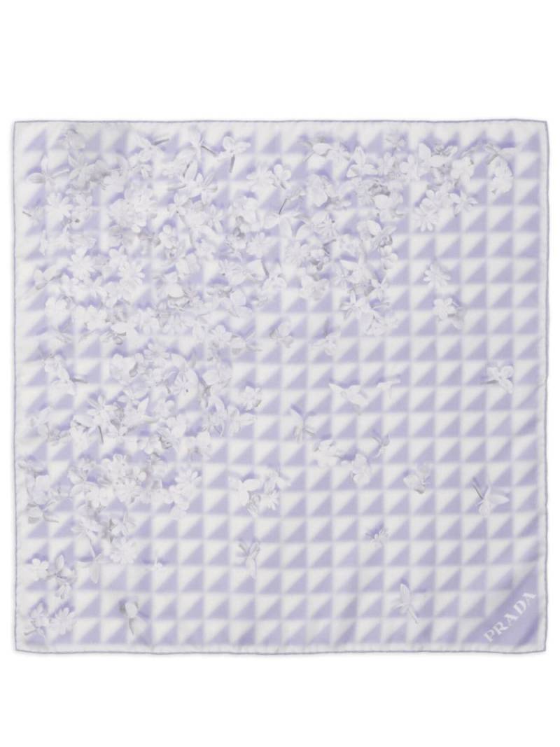 Prada floral-print silk scarf - Purple von Prada