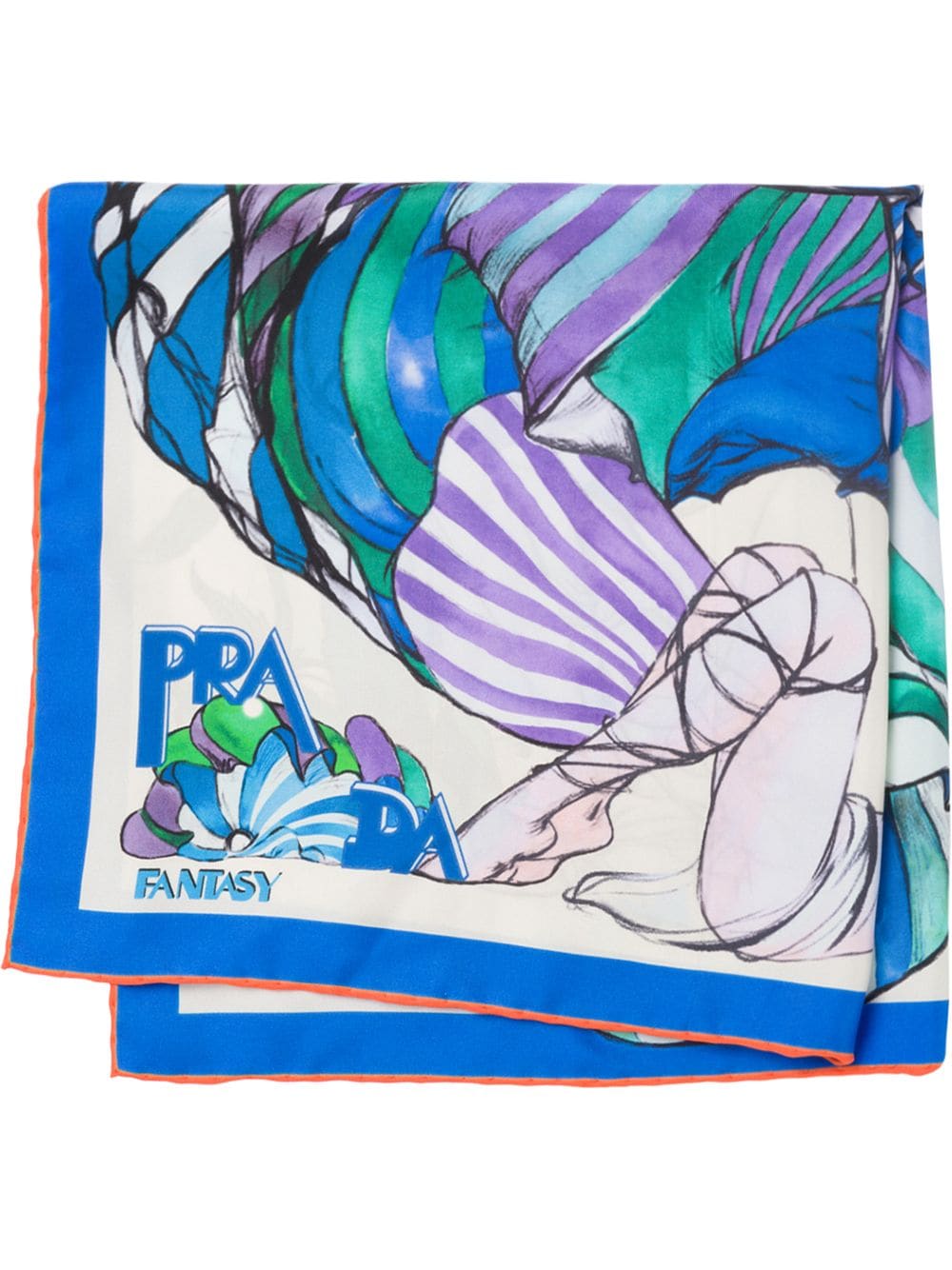 Prada Fantasy 55 silk foulard - Blue von Prada