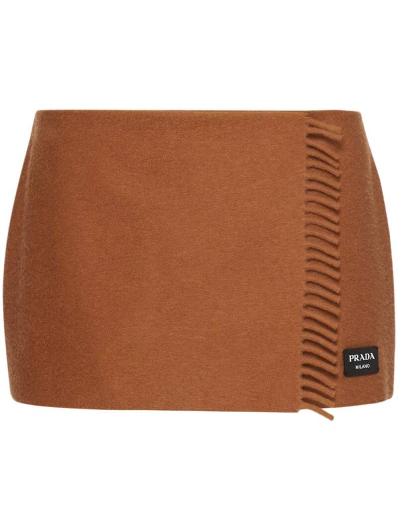 Prada wraparound cashmere miniskirt - Orange von Prada