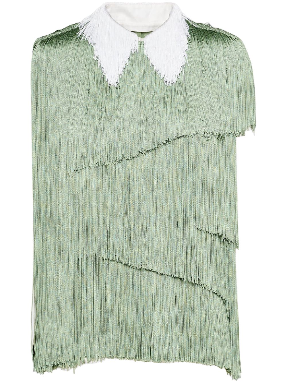 Prada fringed organza blouse - Green von Prada