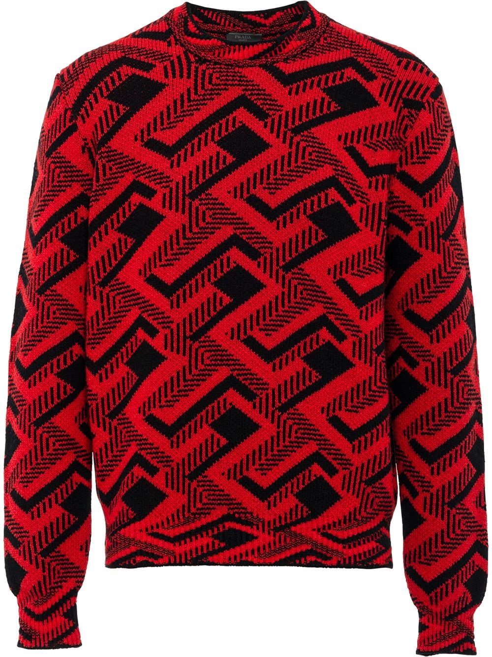 Prada geometric intarsia jumper - Red von Prada