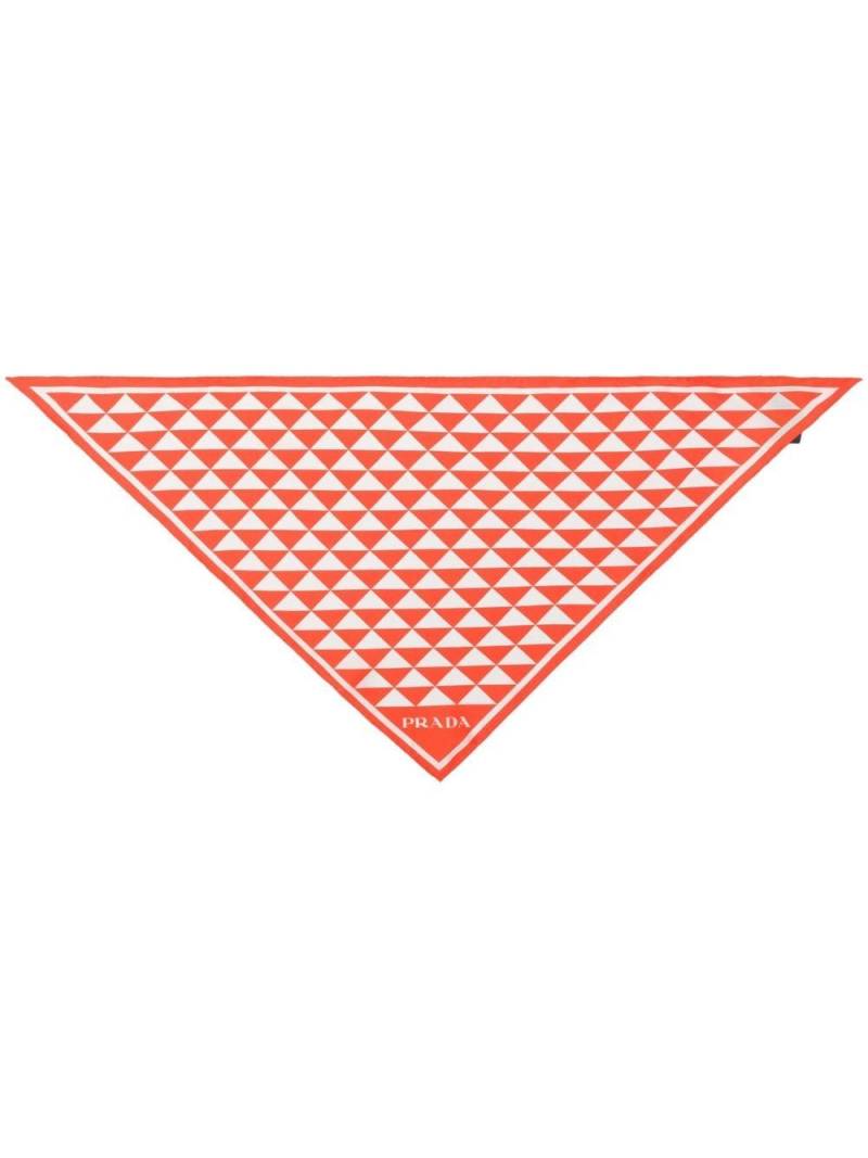 Prada geometric-print silk scarf - Orange von Prada