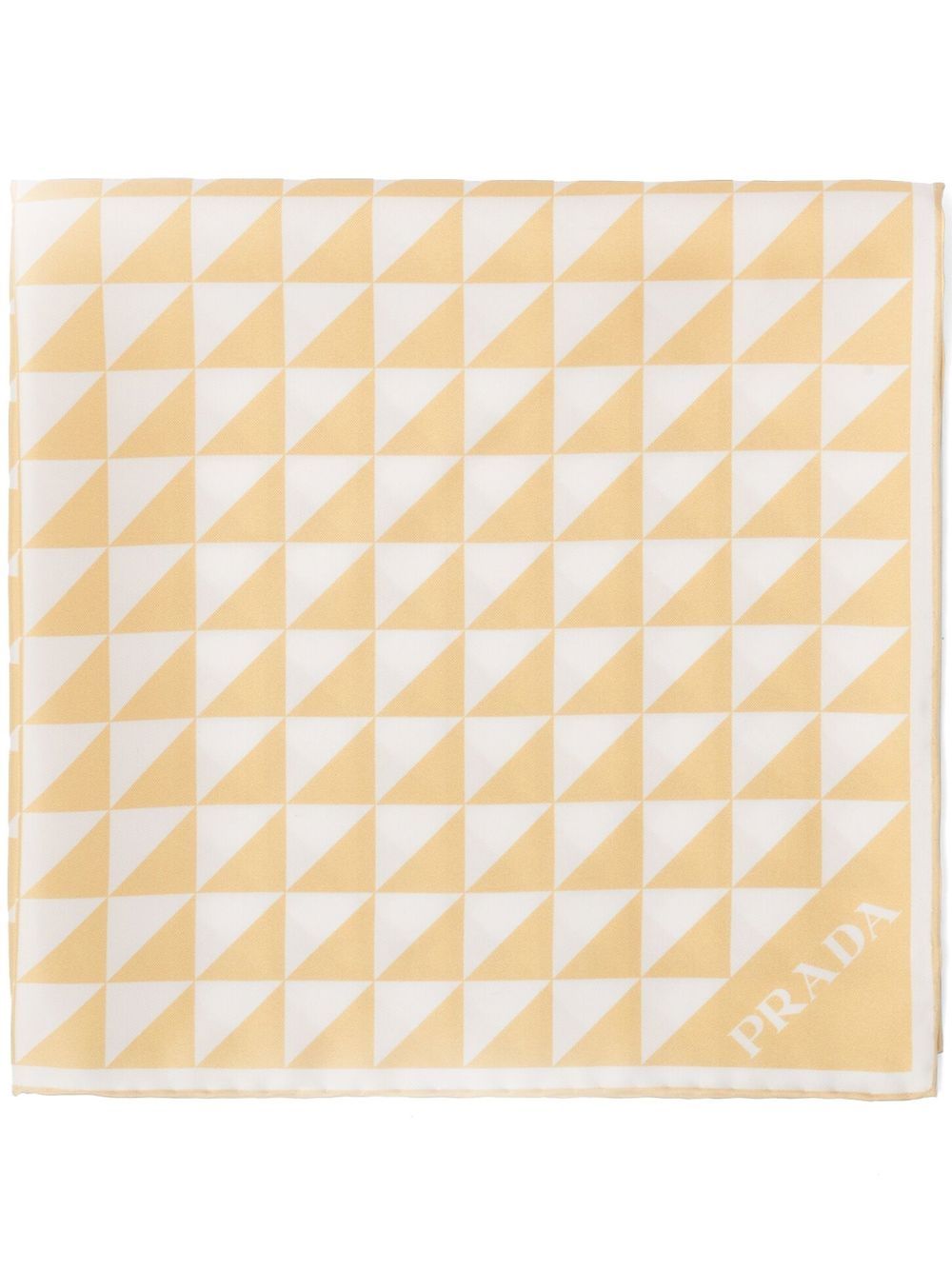 Prada triangle-logo twill scarf - White von Prada