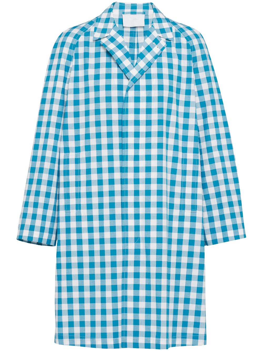 Prada gingham-check cotton coat - White von Prada